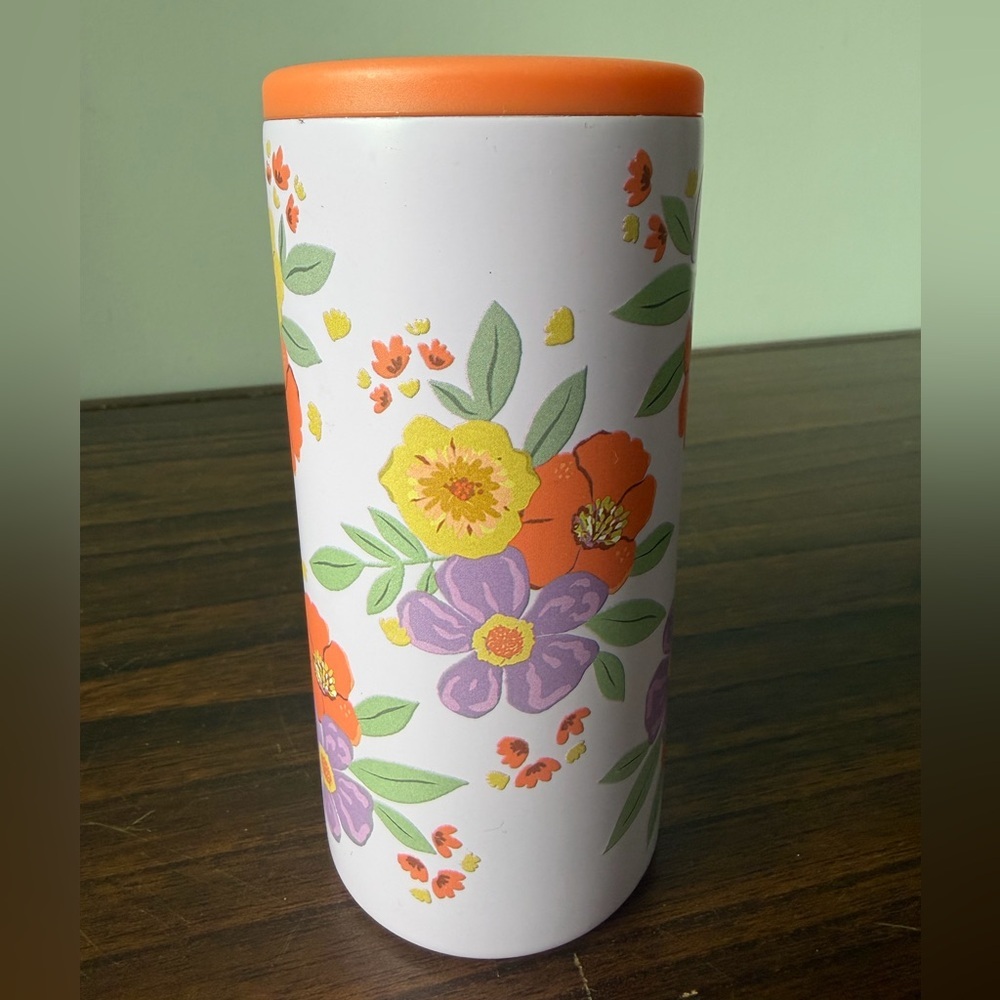 Unbranded floral metal slim can cooler coozie insulator